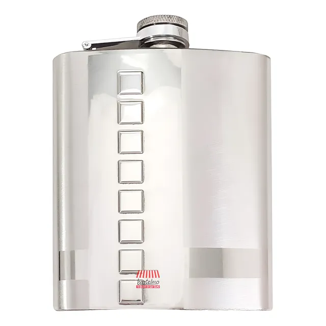 Petaca Cuadrados 7oz, Acero Inoxidable Regalo Caja Baztelmo