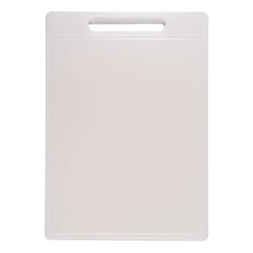 Tábua Placa De Corte Profissional Polietileno Canal 25x35cm Cor Branca