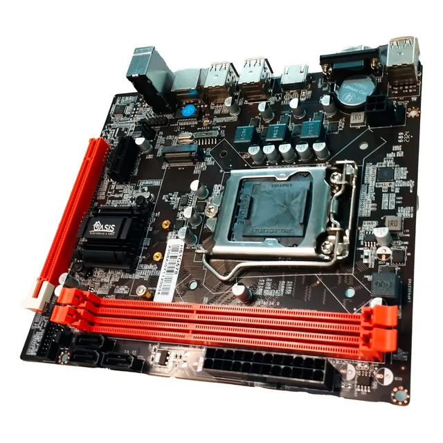 Tarjeta Madre 1155 H61 2-3 Gen Ddr3 Pcie Sata Usb Hdmi Vga Color Negro