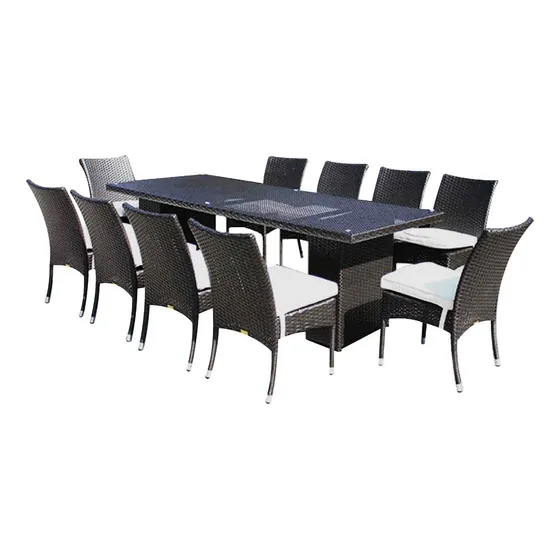 Juego De Comedor Exterior Rattan Sint Y Aluminio/10 Personas