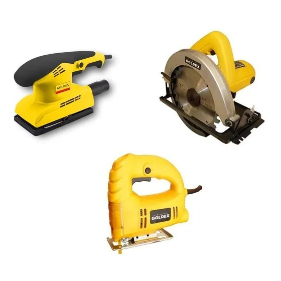 Kit Sierra Circular + Caladora + Lijadora Goldex Herramienta