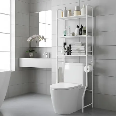 Organizador Para Bano Rack Estantes Mueble Metalicos Regadera Sacre Solutions Blanco