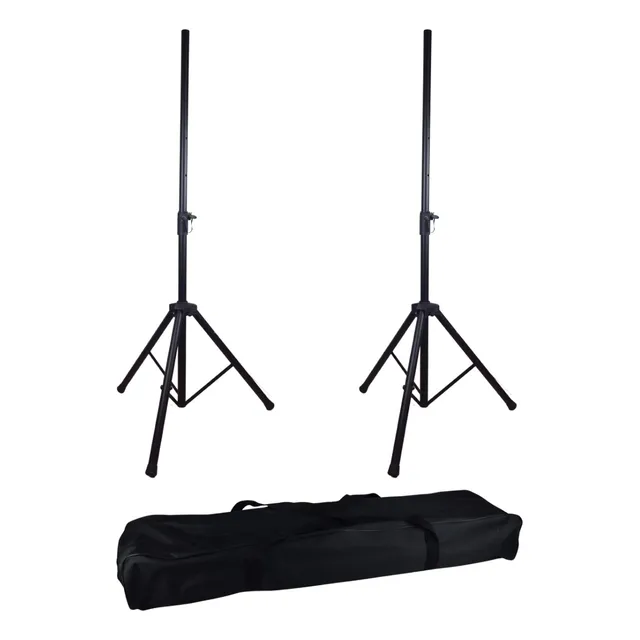 2 Pedestal Base Tripie Para Bocina Bafle Con Funda Mochila