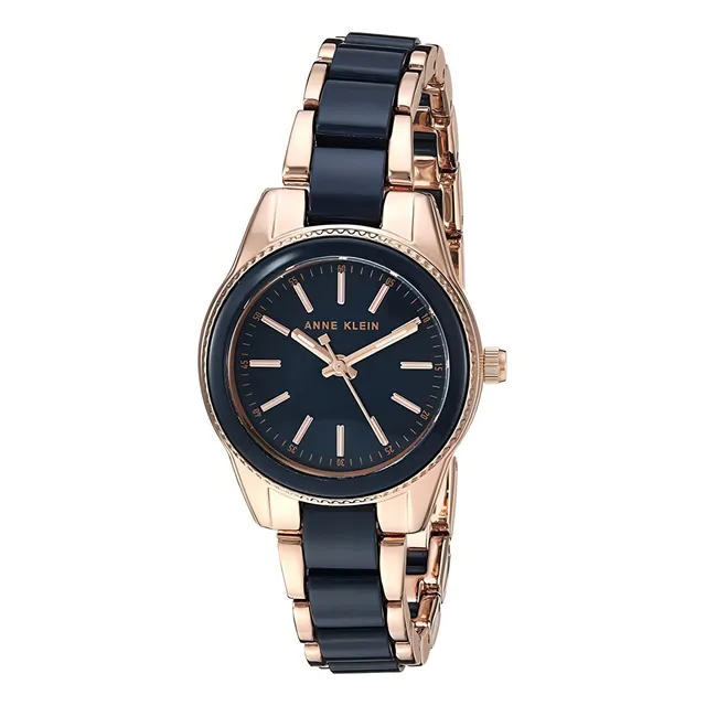 Anne Klein Reloj De Diseñador Mano Mujer Resina 3212nvrg Ev Color de la correa Oro Rosa / Rose Gold Color del bisel Oro Rosa / Rose Gold Color del fondo Azul Marino / Navy Blue