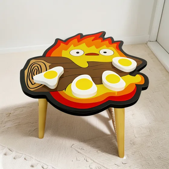 Mesa De Centro Diseño Calcifer Studio Ghibli Decorativa