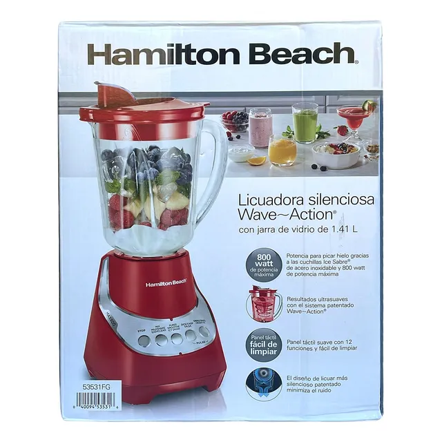 Licuadora Hamilton Beach Vaso De Vidrio 800 W 12 Velocidades