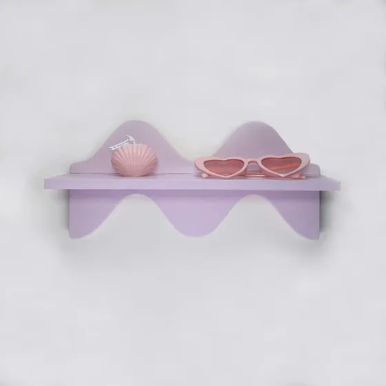 Estante Flotante Para Decoracion Pared Bonito Ondulado Rosa