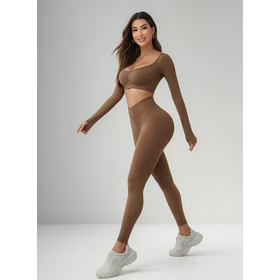 Conjunto Deportivo Manga Larga Escotado Y Push Up