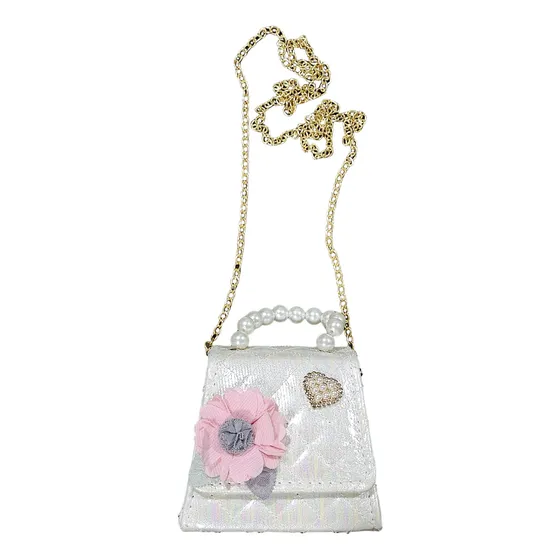 Bolso Niña 11.5x10.5x7cm Fucsia O Rosado Flores