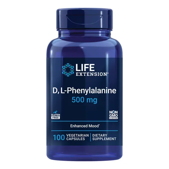 Suplemento Life Extension D L-fenilalanina 500 Mg 100 Cápsul