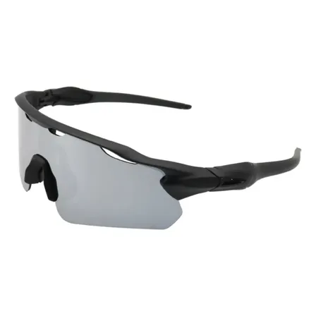 Óculos Esportivo Corrida Baixa Pace Pedal Futevolei Ciclismo Lente Preto/prata Espelhado