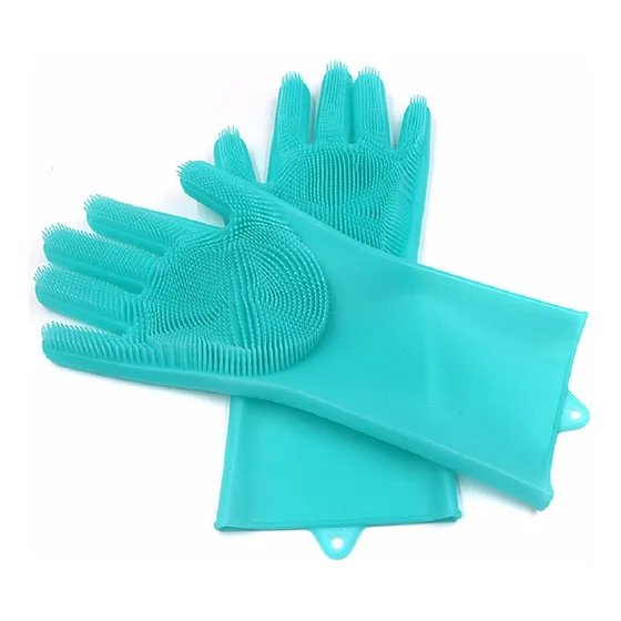 Guantes Silicona X 2 Esponjas Multiuso Lavaplatos Cocina