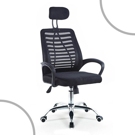 Cadeira Escritório Giratória Zebrada Evlx-23 Com Suporte Cor Preto Material Do Estofamento Mesh Cadeira Escritório Giratória Zebrada Evlx-23 Com Suporte Cor Preto Material Do Estofamento Mesh