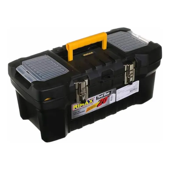 Caja De Herramientas Cerradura Metalica 25x50x22 Rimax Color Negro