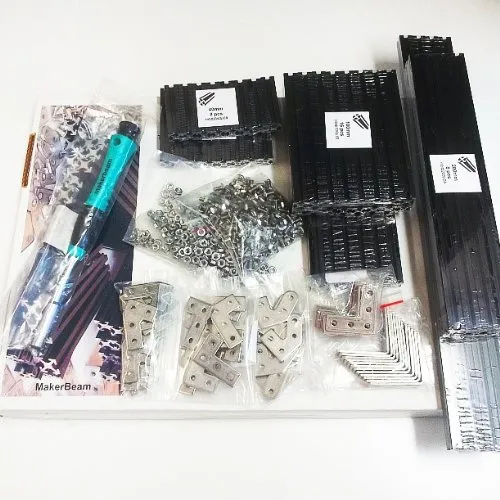 Kit De Inicio Regular Anodizado Negro De Makerbeam