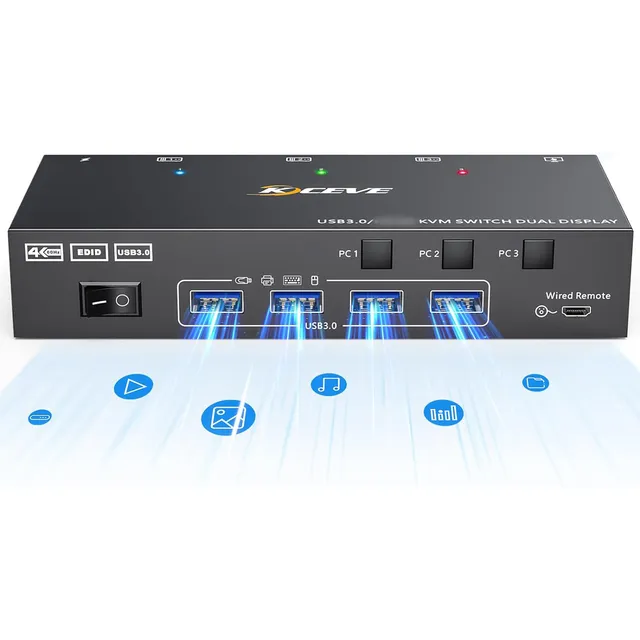 Conmutador Kvm... Monitorea Los Puertos Del Conmutador Usb,