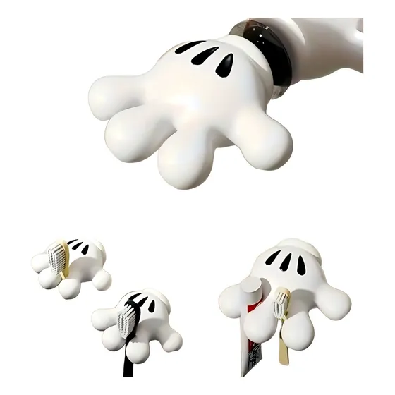 Soporte Colgador Cepillo Dientes Forma Palma Blanca Niños