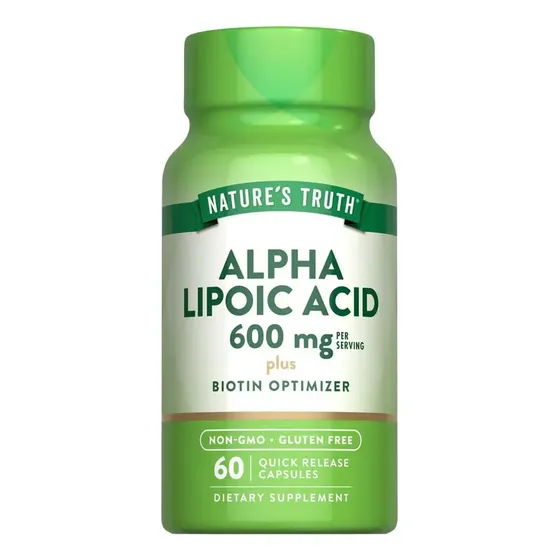 Nature's Truth Ácido Alfa Lipoico 600mg + Biotina 666mcg 60 Cápsulas Veganas | Cuotas sin interés
