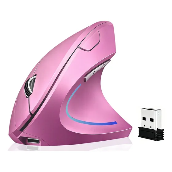 Ratón Vertical Inalámbrico Ergonómico Recargable 2,4 G