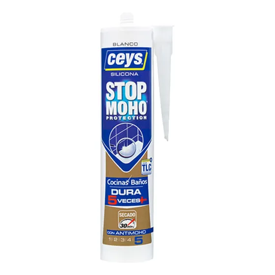 Silicona Cartucho Stop Moho Blanca Con Antimoho Ceys 280ml