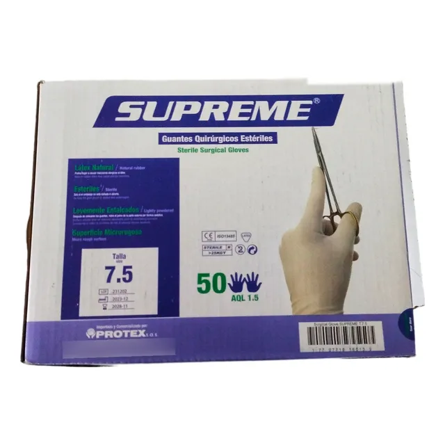 Guante Esteril 7.5 Caja X 50 Pares 