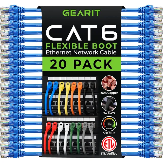 Paquete De 20 Cables Ethernet Cat6 De 3 Metros, Flexibles Y 
