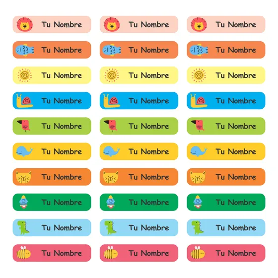 Etiquetas Escolares Preescolares Adhesivas Sticker Uv 30 Un