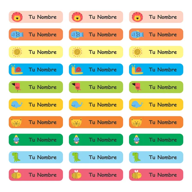 Etiquetas Escolares Preescolares Adhesivas Sticker Uv 30 Un