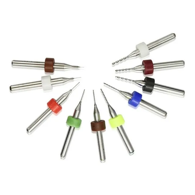 Set 10 Brocas De Carburo Para Pcb, Router Cnc 0.6-1.5mm