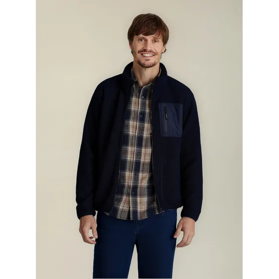 Campera Macowens Sherpa Azul Marino Hombre 01073001