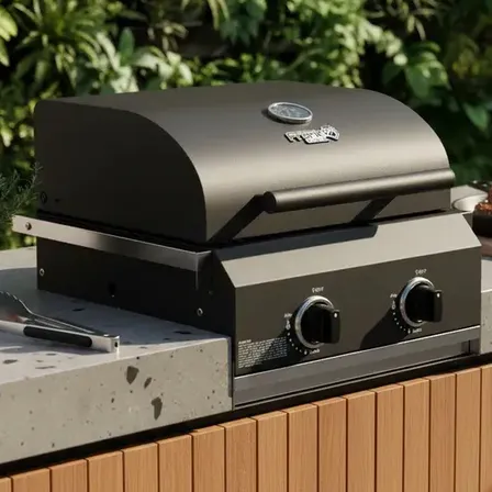 Churrasqueira a Gas de Embutir Americana Bafo Inox Phoenix Frank Grill