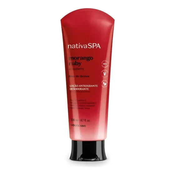 Loção Corporal Antioxidante Nativa Spa Morango Ruby 200ml