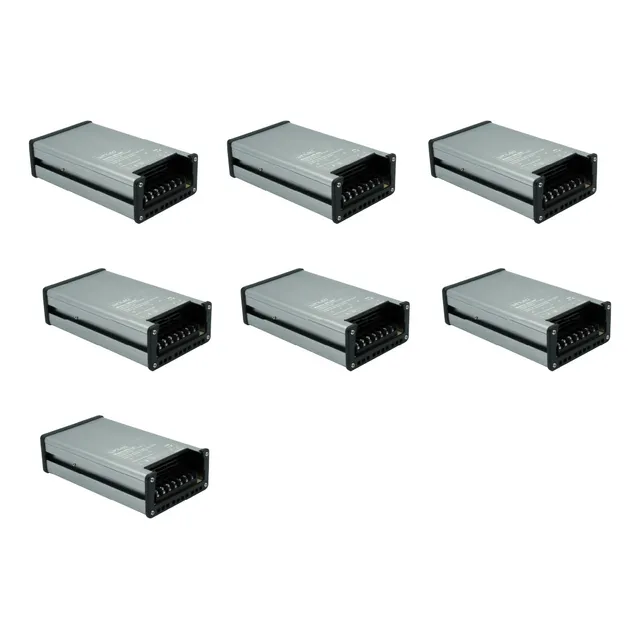 Paq 7pzs Eliminador Voltaje Cd12v 200w Impermeable Wel-007