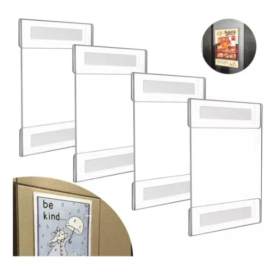 4 Porta Letreros Folleto Carta Pared Acrilico Carta Vertical