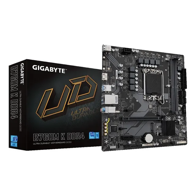 MOTHERBOARD GIGABYTE B760M K DDR4 INTEL LGA1700 BLACK