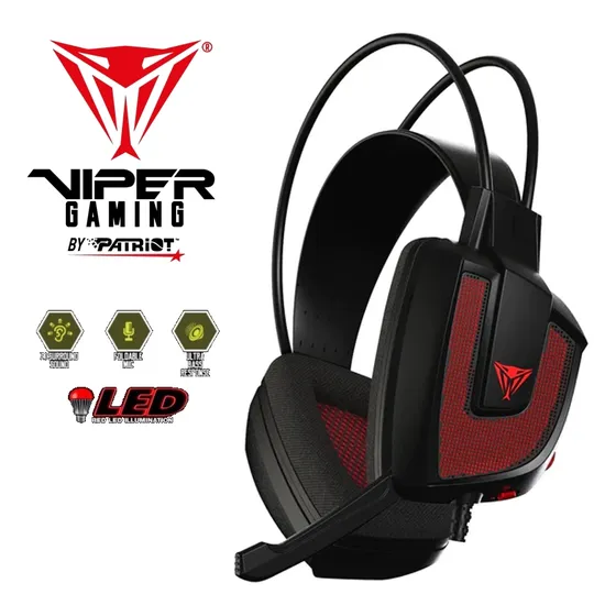 Audifonos Gamer Patriot Viper V360 Surround 7.1 Led Red Usb