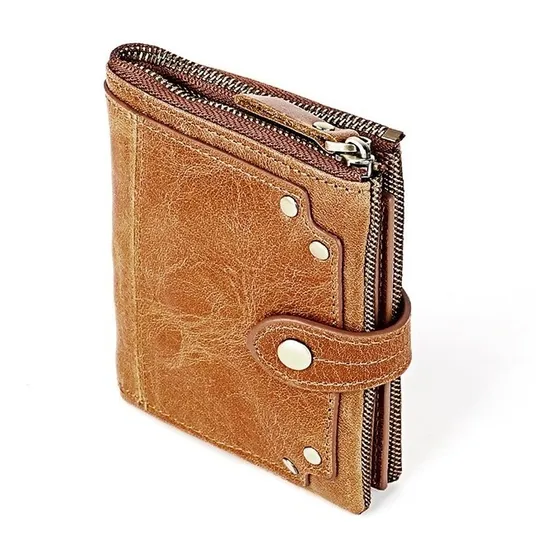 Cuero Genuino Billetera  Rfid Anti Magnético Vaquero