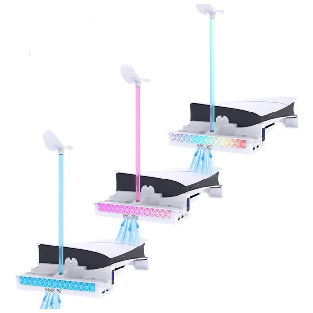 Base Refrigeradora Horizontal + Luces Rgb Playstation 5 Slim