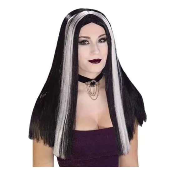Peluca Disfraz Cosplay Morticia Halloween Cotillón 