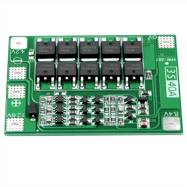 Circuito Cargador Para Baterías De Li Ion 3s Bms 40a 3x3.7