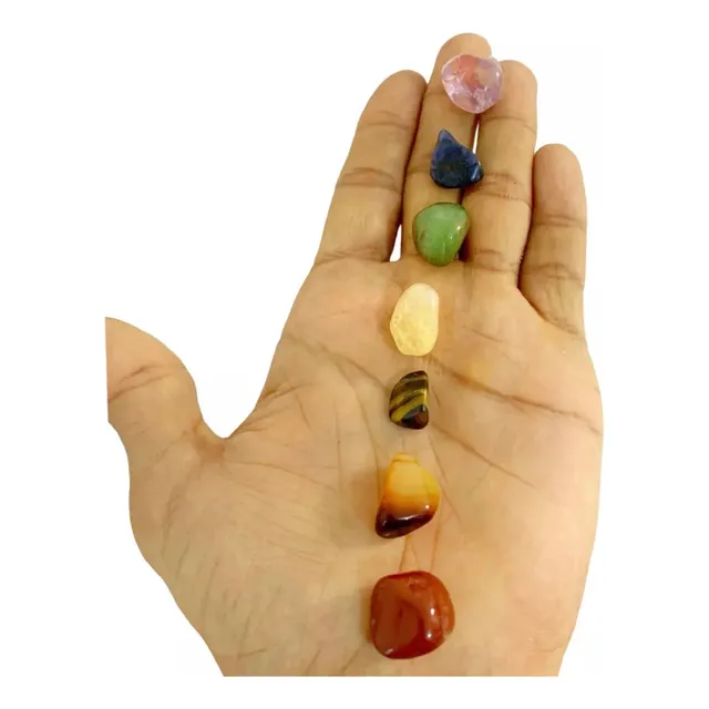 Kit Piedras 7 Chakras Naturalales Equilibrio Armonia Meditacion Reiki Curazos Energeticos Paz Interior Joyas Amuleto Cristal Citrino Lapislazuli Agata Verde Ojo Tigre Cornalina Jaspe Aura Purificacion