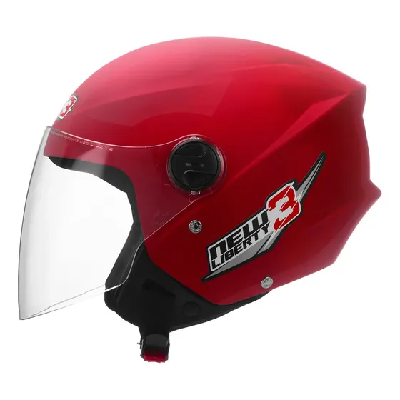 Capacete Moto Aberto New Liberty 3 Unissex Estiloso Urbano Vermelho M — foto 2