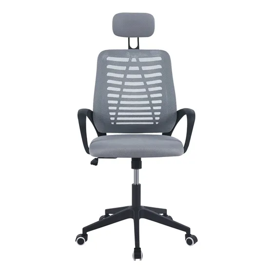 Silla De Oficina Mesh Con Cabezal Gris Midtown Material Del Tapizado Malla