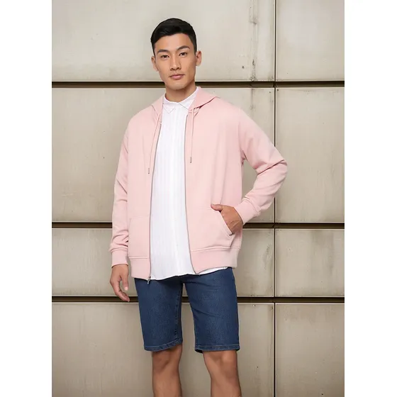 Buzo Hombre Ostu Zipper Rosa Poliéster 60060223-20449