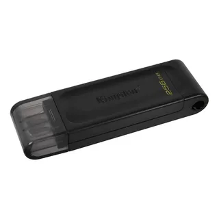 Memoria Usb 3.2 Kingston 256gb Gen 1 Data Traveler Dt70 Color Negro Liso
