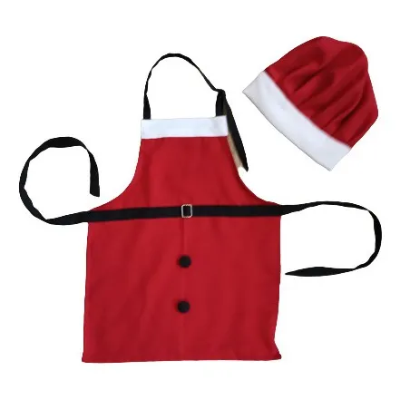 Delantal Navideño Con Gorro Para Niños