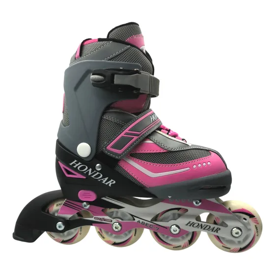Patines En Linea Roller Hondar Talla Ajustable Mod. 126 Pink