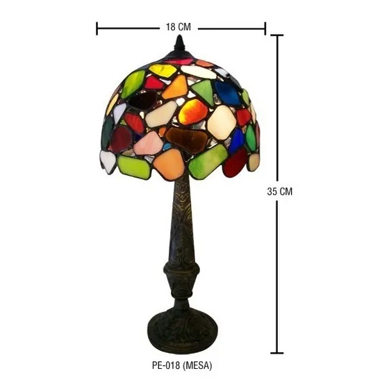 Lampara Tiffany Modelo Pe-018 Con Base