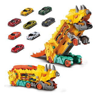 Caminhão Dinossauro Pista Com Carrinhos Maleta Transporte Caminhão Dinossauro Pista Com Carrinhos Maleta Transporte