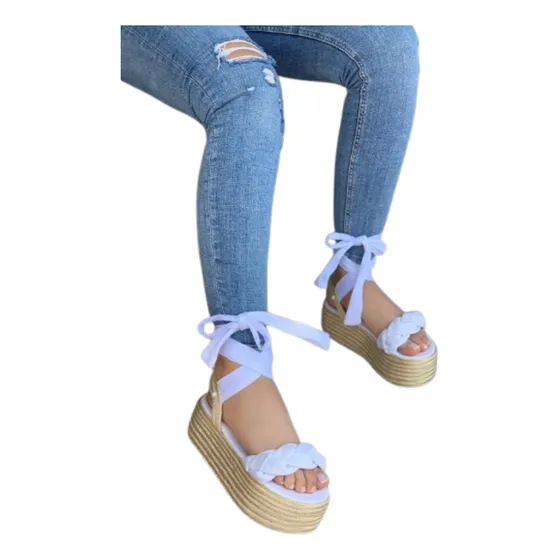Sandalias Suela De Yute Estilo Romano De Dama
